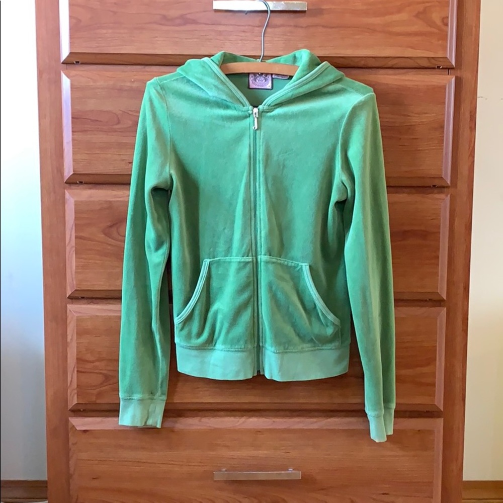 Juicy Couture Green Rhinestone Velvet Jacket